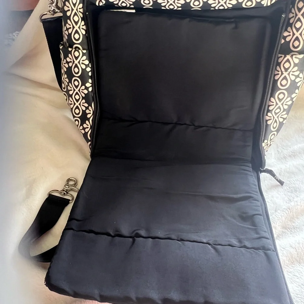 Petunia Pickle Bottom Black and Cream Baby Bag